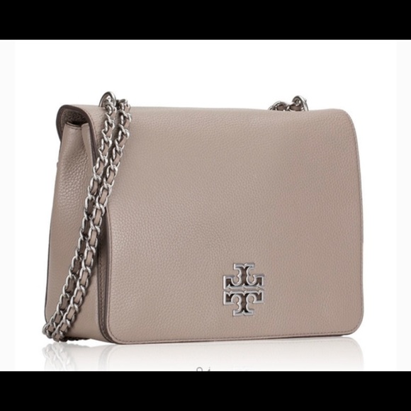 Tory Burch Bags New Tory Burch Britten Shoulder Bag Gray Leather